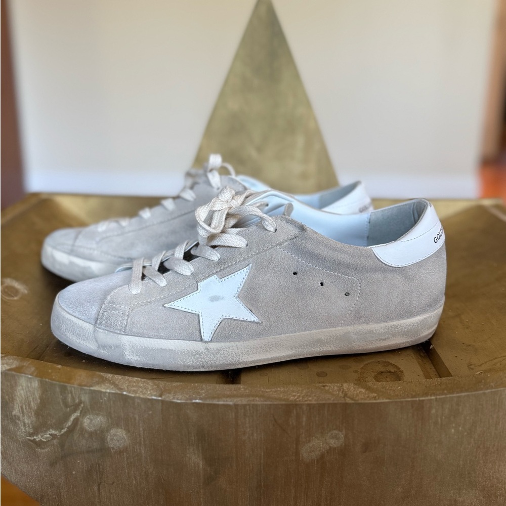 Golden Goose superstar suede white and beige sneakers size 40 - Picture 2 of 12